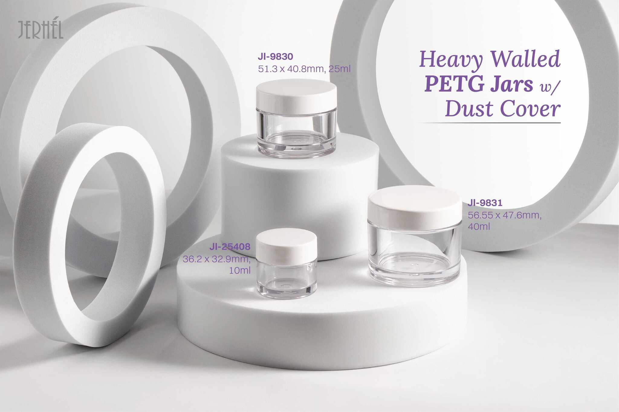 Heavy Walled PETG Jars w/ Dust Cover